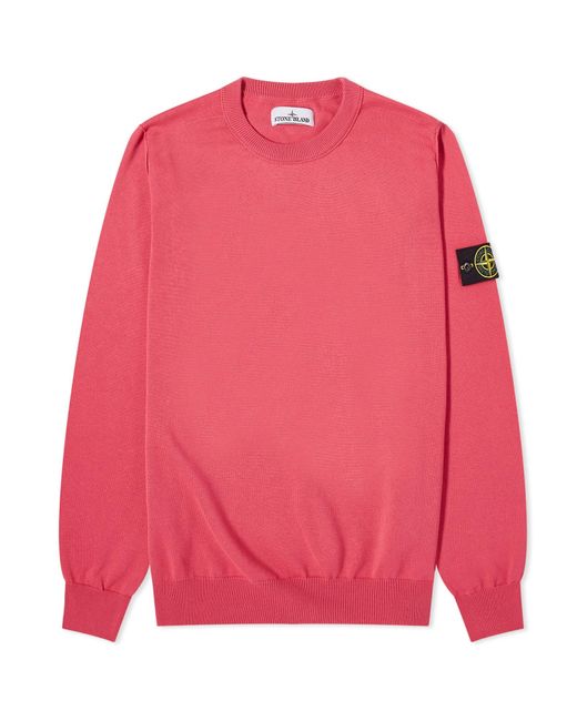 Stone Island Pink Soft Cotton Crew Neck Knit for men
