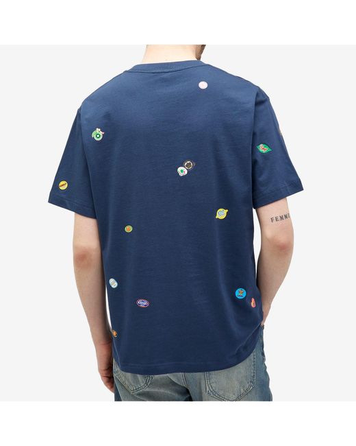 KENZO Blue Fruit Stickers T-Shirt for men