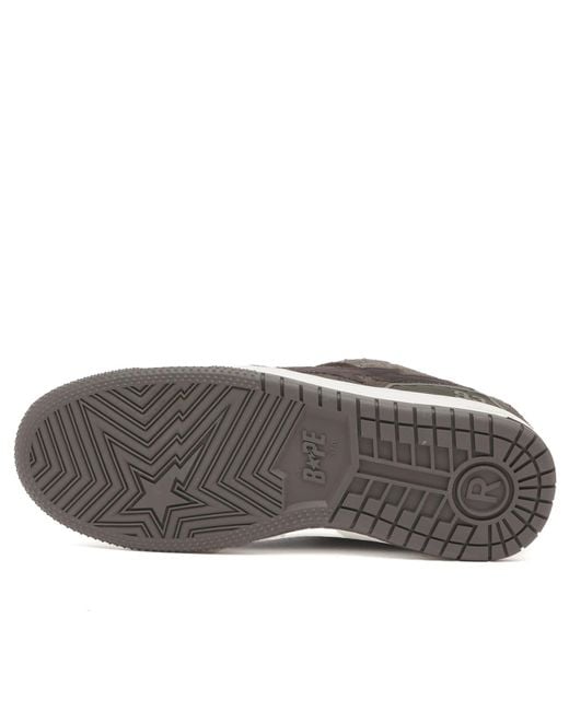 A Bathing Ape Brown Nubuck Sk8 Sta Sneaker for men