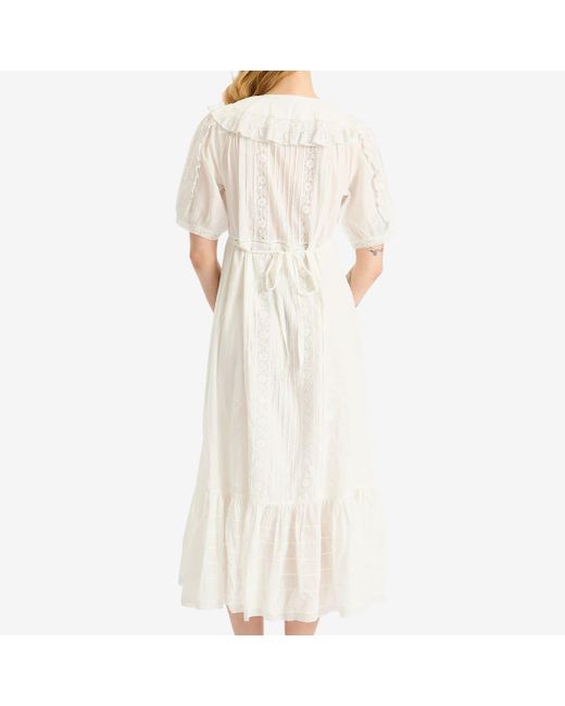 RIXO London Edina Midi Pansy Dress in White | Lyst