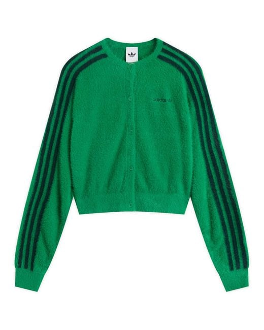 Adidas Green Fluffy Knitted Cardigan