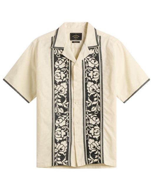 Portuguese Flannel Natural Cross Stitch Vacation Shirt for men