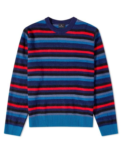 Paul Smith Blue Stripe Crew Knit for men