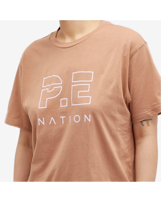 P.E Nation Natural Heads Up Logo T-Shirt