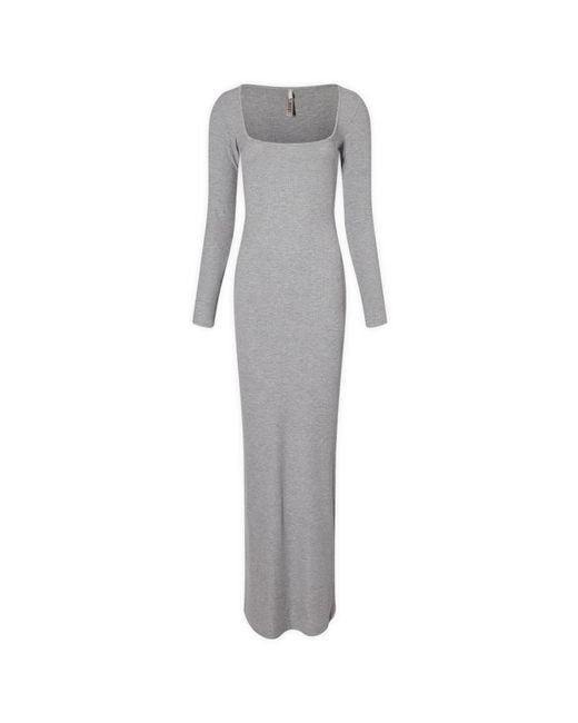 Skims Gray Soft Lounge Long Sleeve Dress