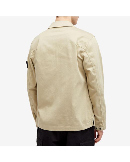 Stone Island Natural Stretch Cotton Double Pocket Shirt Jacket for men