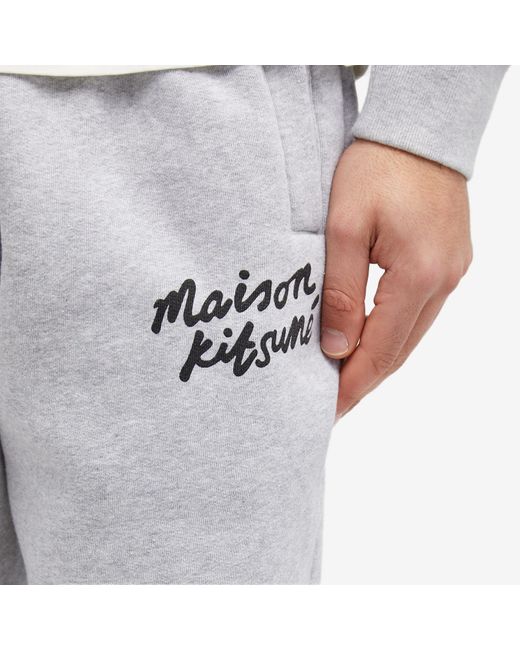Maison Kitsuné Gray Handwriting Comfort Sweat Pants for men