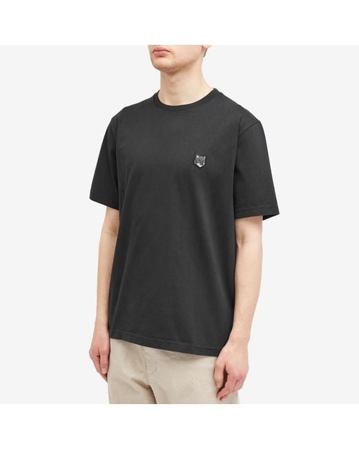 Maison Kitsuné Black Bold Fox Head Patch Comfort T-Shirt for men