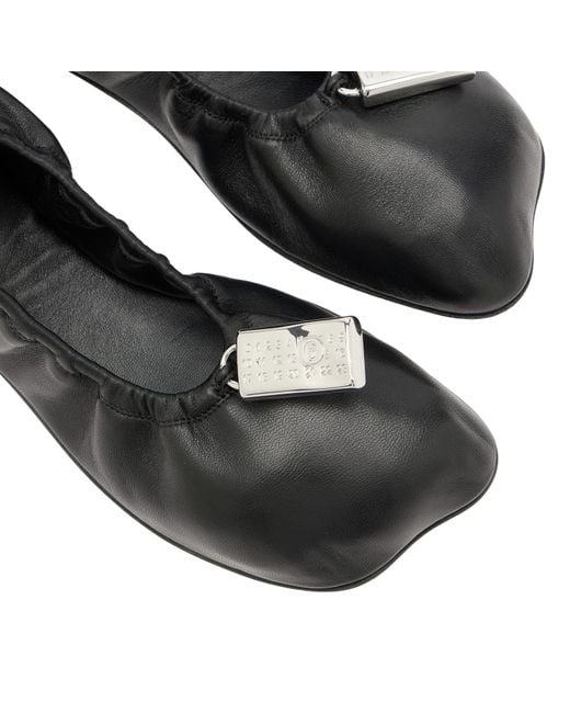 Maison Margiela Black Mm6 Folded Ballet Shoes