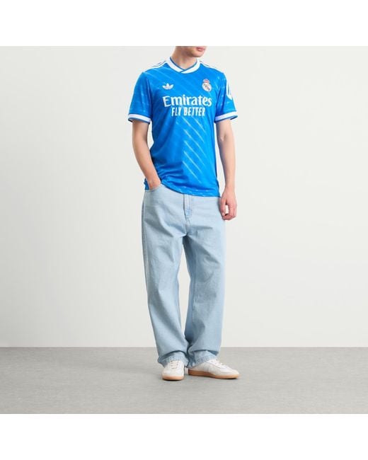 Adidas Blue Real Madrid 25/26 3Rd Jersey Top for men