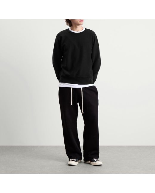 Les Tien Black Heavyweight Banded Mock Neck Polo for men