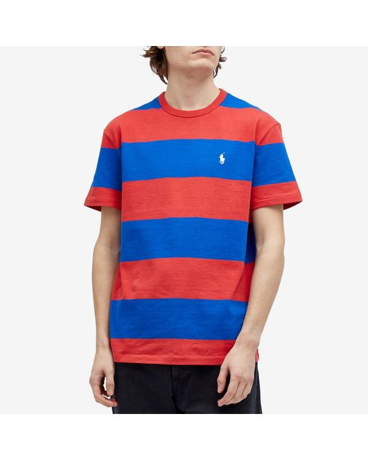 Polo Ralph Lauren Blue Block Stripe T-Shirt for men