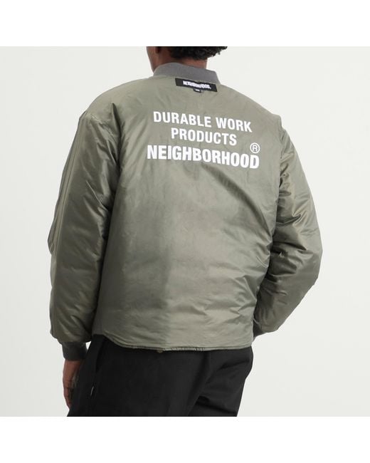 Neighborhood Gray Reversible Padded Jacket for men