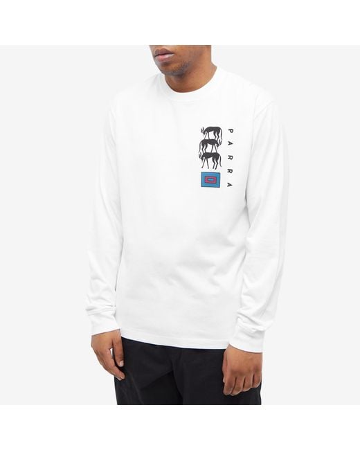 by Parra White Long Sleeve The Berry Farm T-Shirt for men