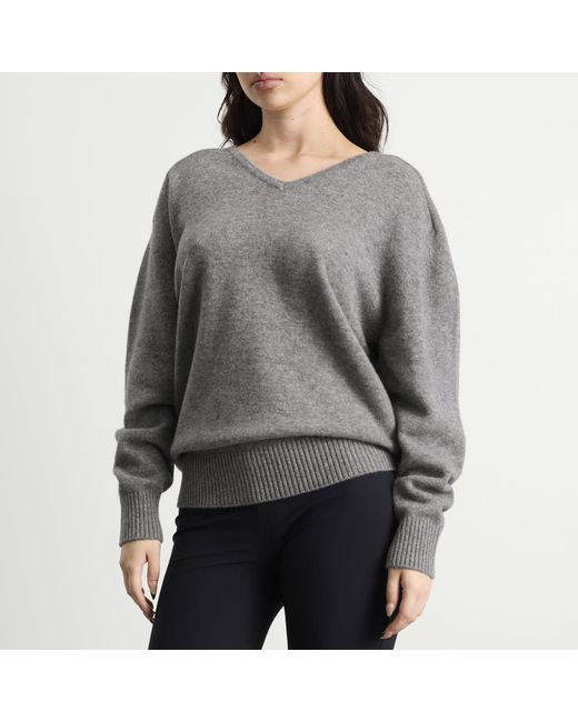 NOTHING WRITTEN Gray Carna V-Neck Pullover