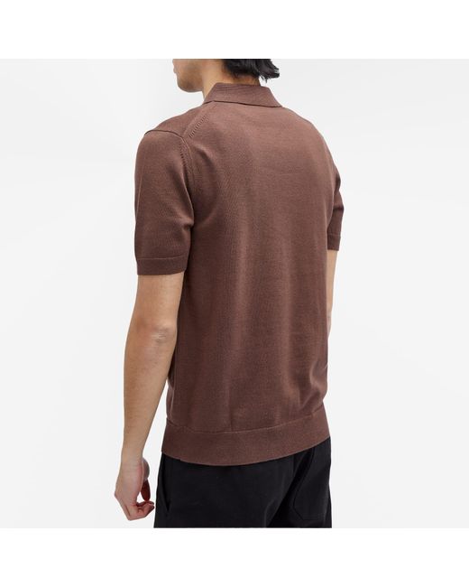 Fred Perry Brown Classic Knit Polo Shirt for men