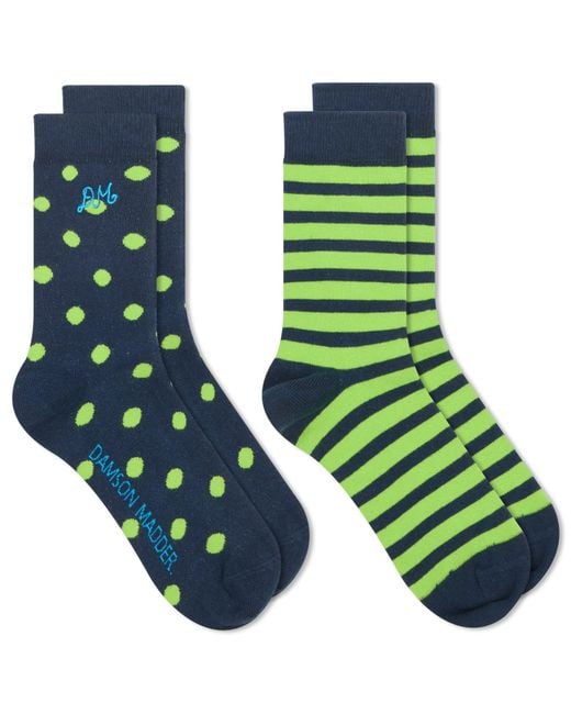 Damson Madder Green 2 Pack Socks