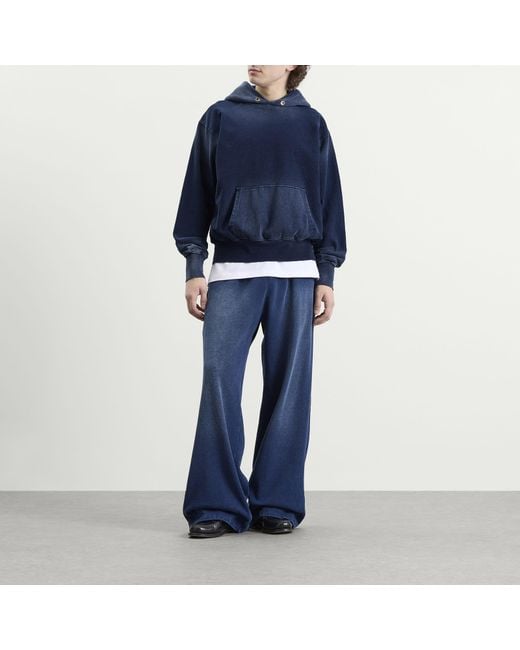 Les Tien Blue Heavyweight Hoodie for men