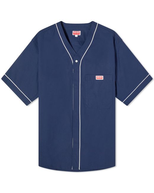 KENZO Blue Baseball Shirt for men