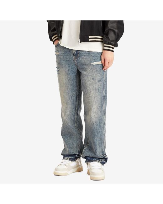 Represent Blue R3 Distressed Baggy Denim for men