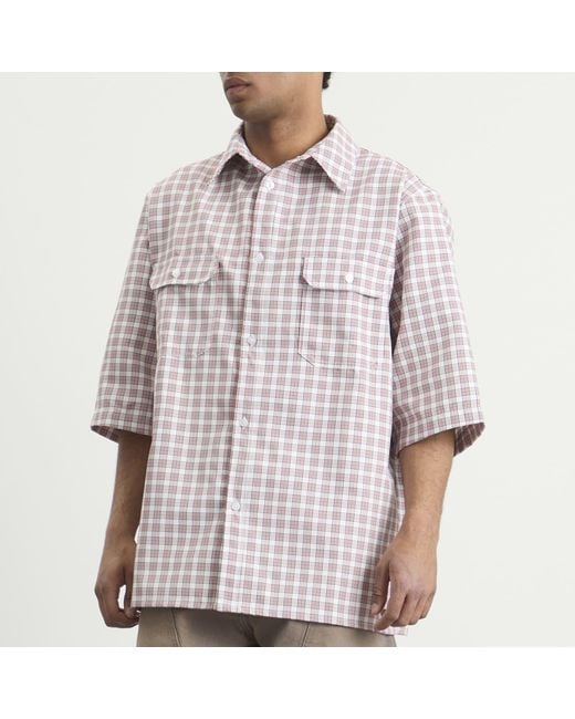 Willy Chavarria Brown Check Corcoran Shirt for men