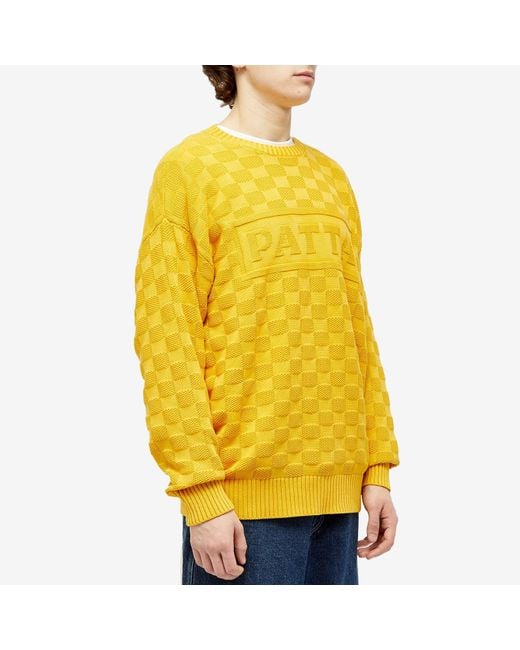 PATTA Yellow Purl Ribbed Knit for men