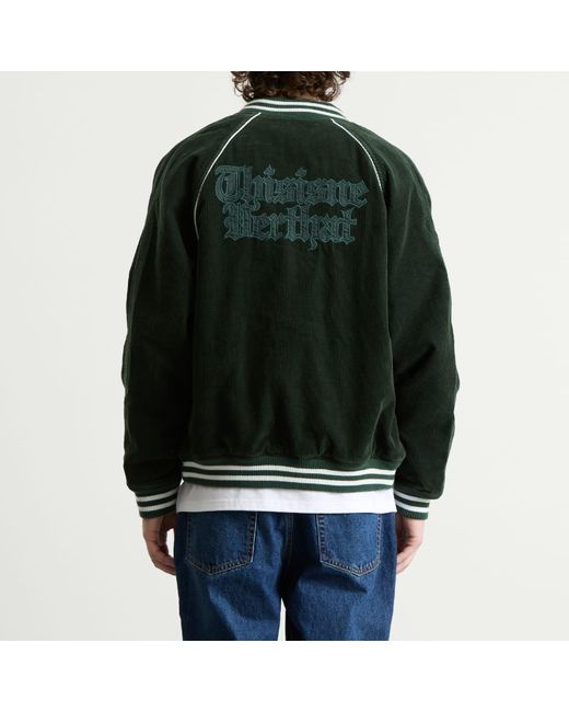 thisisneverthat Corduroy Varsity Jacket in Green for Men | Lyst UK