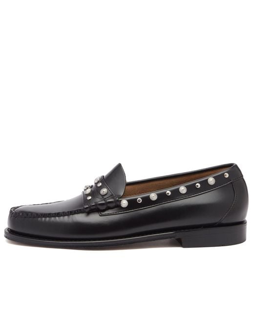 G.H.BASS Black Larson Western Stud Loafer for men