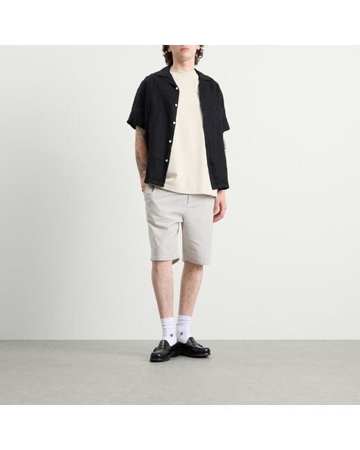 BOUND White Gingham Shorts for men