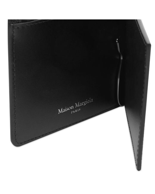 Maison Margiela Black Grain Leather Money Clip Wallet for men