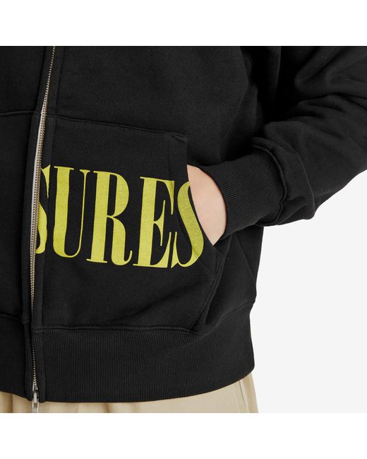 Pleasures Black Split Zip Hoodie for men