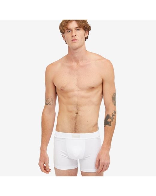 Skims White Cotton Boxer Brief 5" for men