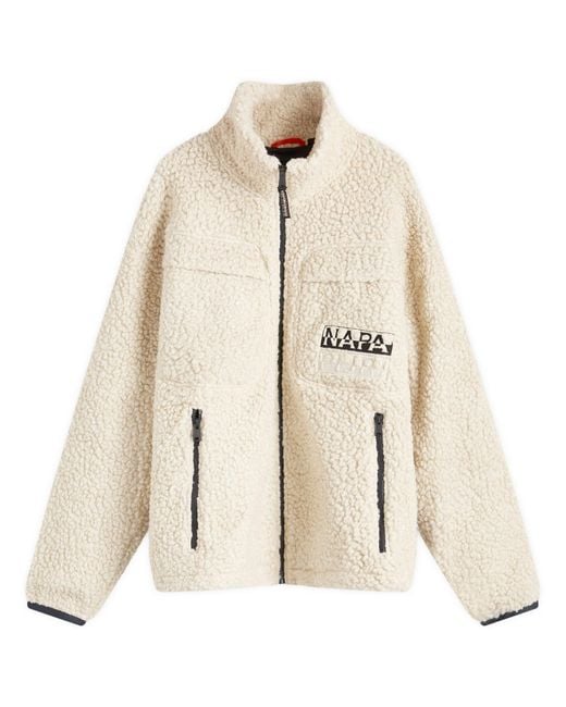 Napapijri Natural Jaman Logo Wool Fleece for men
