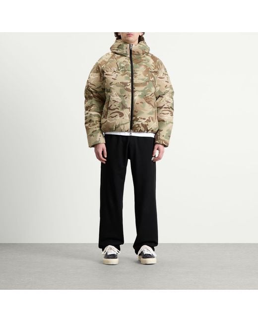 Cole Buxton Green Camo Hooded Down Jacket for men