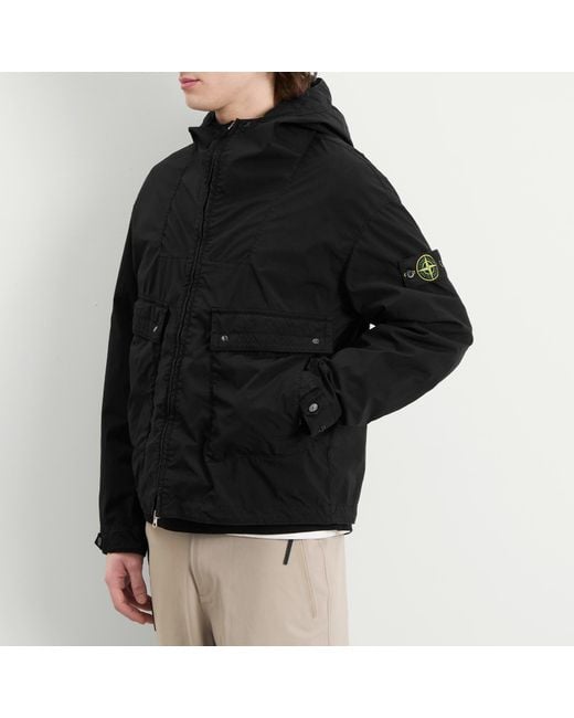 Stone Island Black Light Compact Touch Poly-Tc Hooded Jacket for men