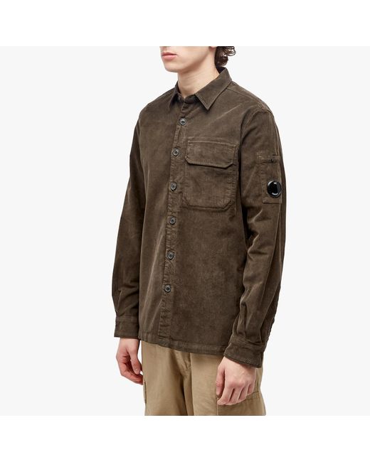 C P Company Brown Corduroy Overshirt for men