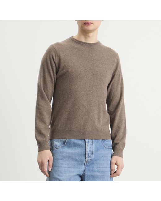 Jil Sander Brown Wool Cashmere Crew Neck Jumper for men