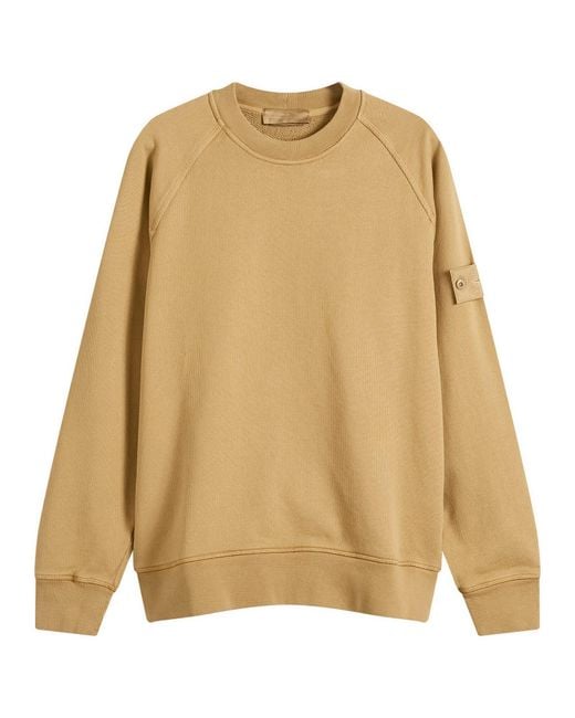 Stone Island Brown Ghost Heavy Fleece Crew Neck Sweatshirt for men