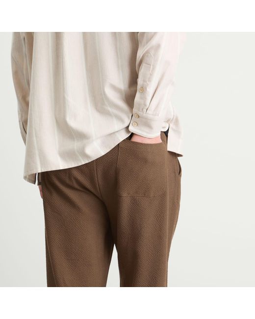 A Kind Of Guise Brown Banasa Seersucker Trousers for men
