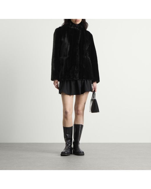 NOTHING WRITTEN Black Misha Faux Fur Jacket