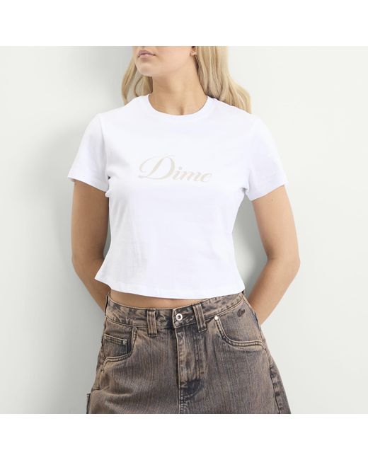 Dime White Cursive T-Shirt