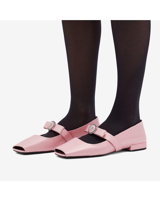 Versace Pink Medusa Head Flat Shoes