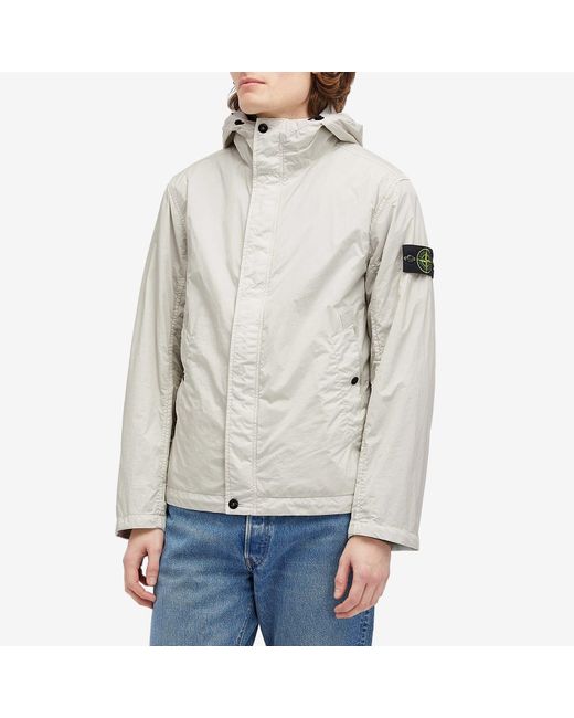 Stone Island Gray Crinkle Reps Hooded Jacket for men