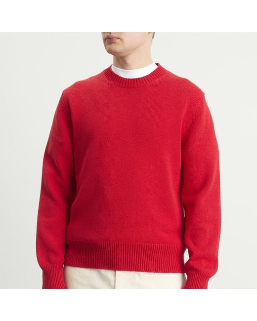 Jil Sander Textured Cotton Crew Neck Jumper for men