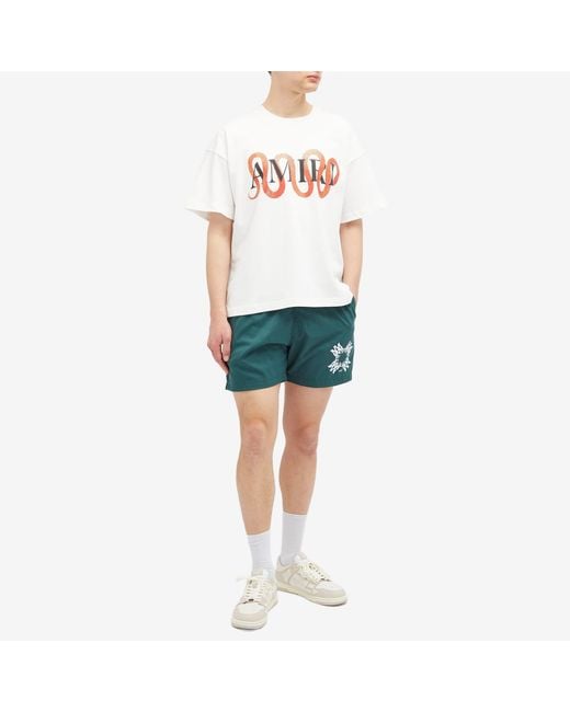 Amiri Green Quad Print Swim Shorts for men