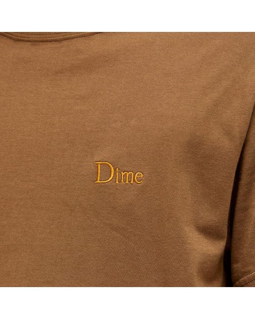 Dime Brown Classic Small Logo T-Shirt for men