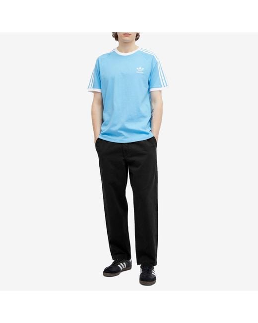 Adidas Blue 3 Stripes T-Shirt for men