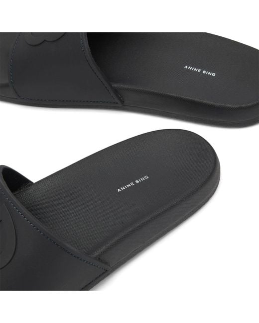 Anine Bing Black Isla Slides