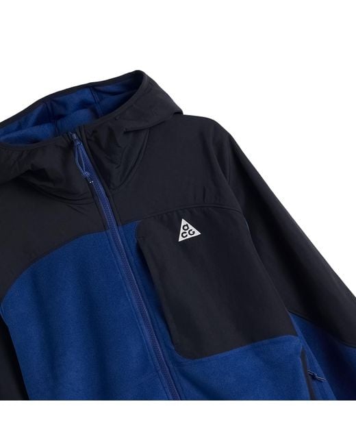 Nike Blue Acg Wolf Tree Hooded Fleece Jacket