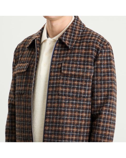 Wax London Brown Osier Drawn Check Jacket for men